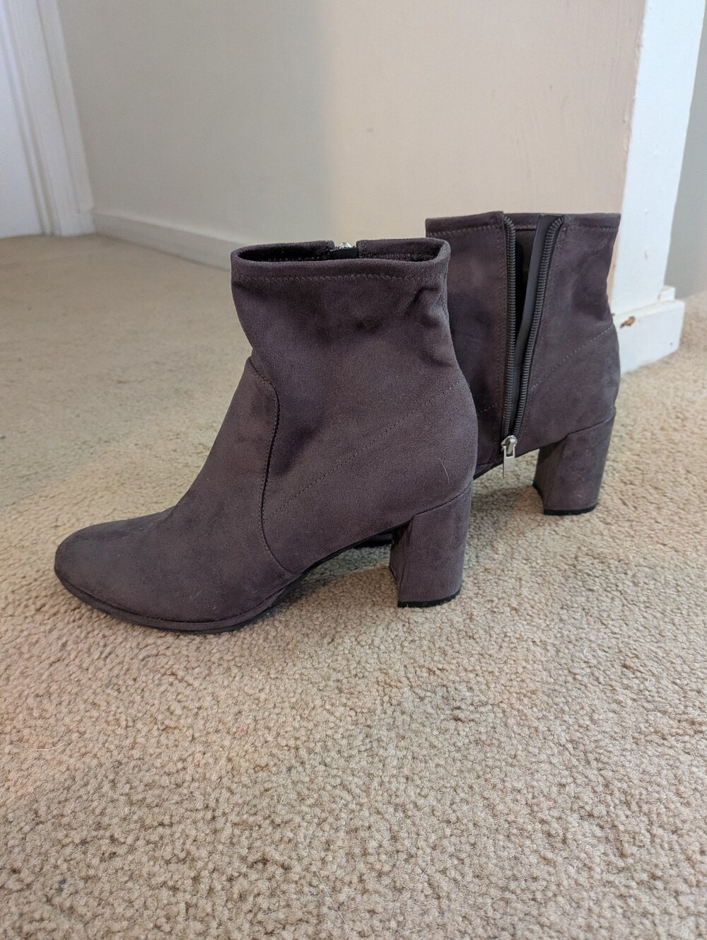 Grey Suede Style Boots